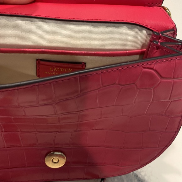 💕Ralph Lauren pink leather satchel crossbody💕 - Picture 6 of 9